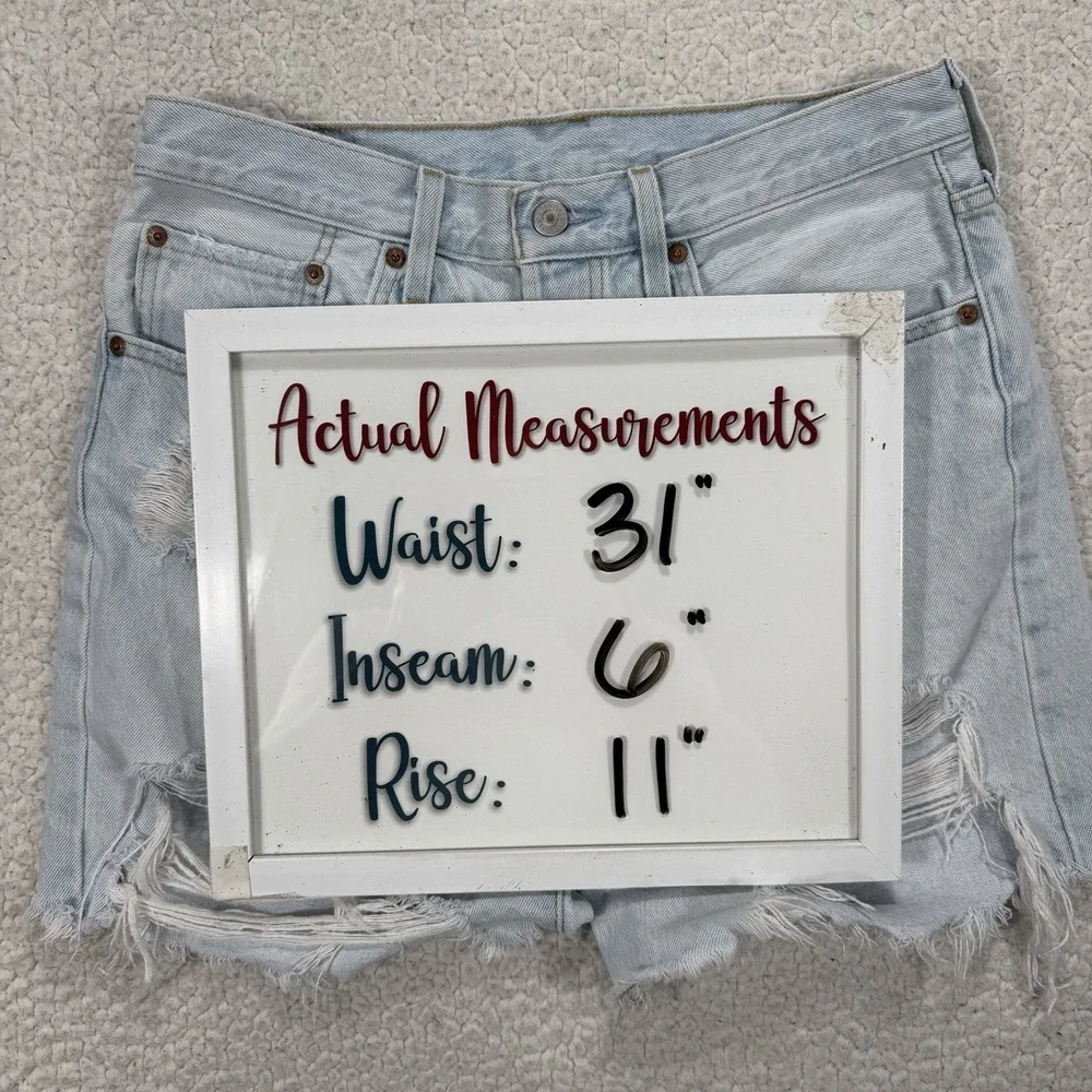 Levi's Denim Cutoff Shorts Women's 30 (31x6) Distressed Boho Festival Beach
